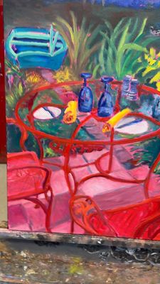 Monet’s Bridge – Grounds For Sculpture / Rat’s Restaurant Original Acrylic Painting