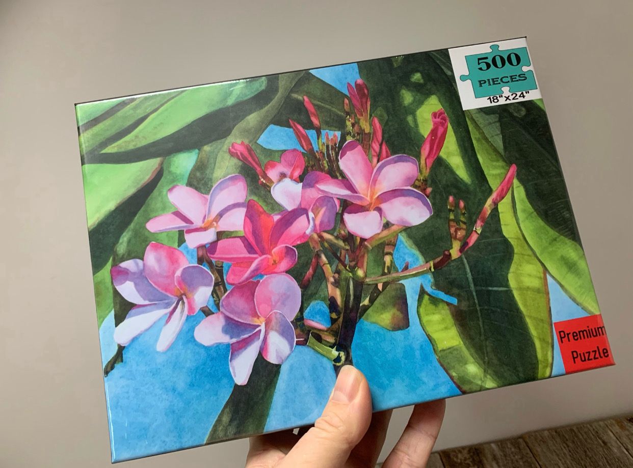 Florida Keys Tropical Pink Plumeria Frangipani Puzzle