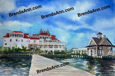 Mallard Island Estate Watercolor Painting - Manahawkin New Jersey UNFRAMED ORIGINAL Wall Art
