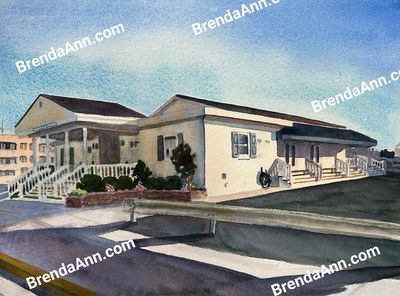 Women’s Civic Club Watercolor Painting - Stone Harbor New Jersey UNFRAMED ORIGINAL Wall Art