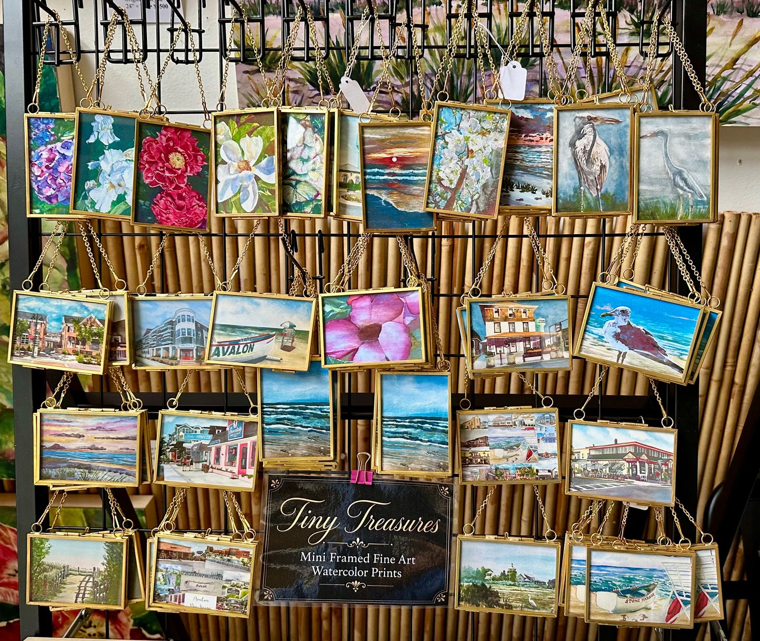 Tiny Treasures Mini Gold-Framed Watercolor Art Prints
