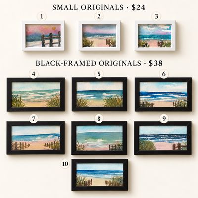 One-of-a-Kind Framed Coastal Watercolor Originals – Choose Your Painting