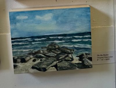On the Rocks — Original Stone Harbor Watercolor Painting on Museum-Grade Cradled Board