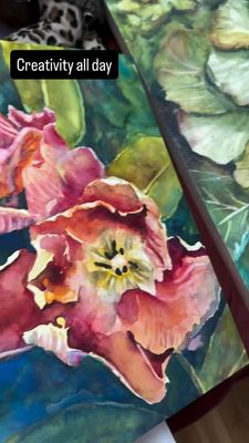 The Dance — Original Tulip Watercolor Painting on Museum-Grade Cradled Board