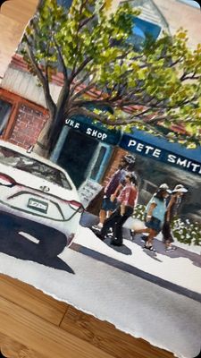 Pete Smith's Surf Shop – Stone Harbor NJ Unframed Original Watercolor Painting