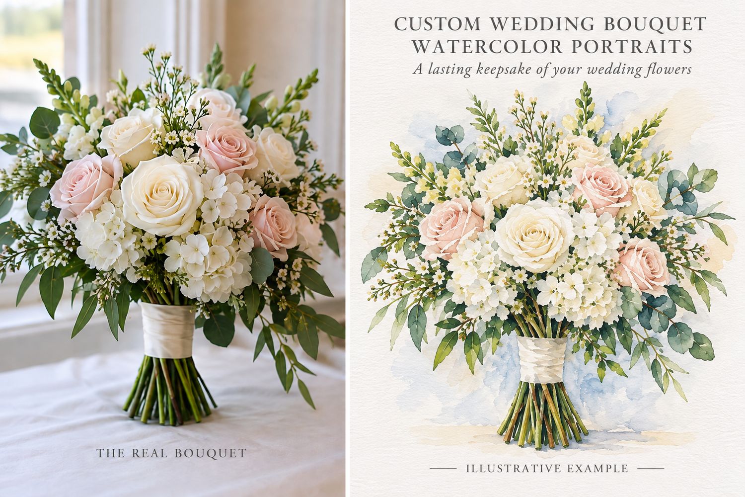 Free Quote for Custom Wedding Bouquet Watercolor Portraits | Preserve Your Wedding Flowers - Upload Your Photo Free Quote for Custom Wedding Bouquet Watercolor Portraits | Preserve Your Wedding Flowers - Upload Your Photo