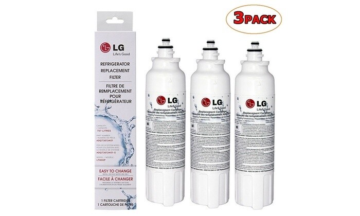 Pack de 3 filtros Lt800P ADQ73613401  para refrigerador LG