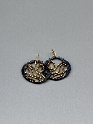 18k and Sterling Silver Lake Sunrise Earrings, Approx 1