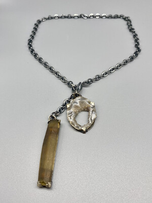 Sliced Geode & Quartz Necklace