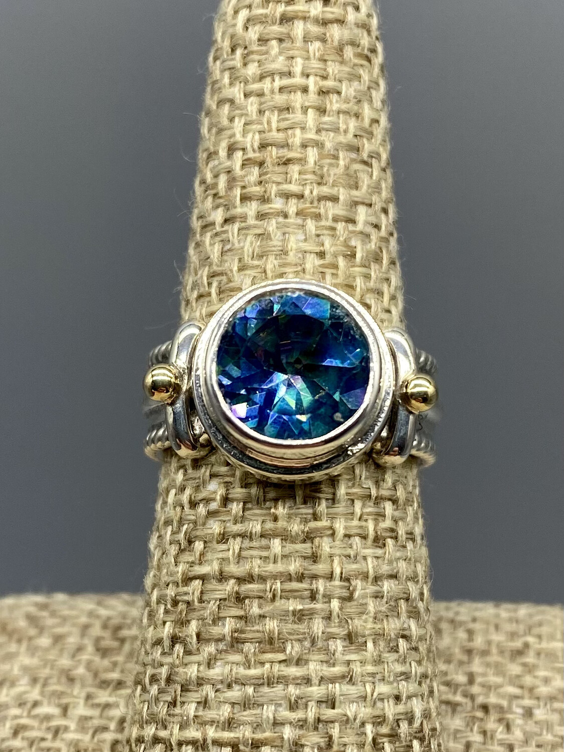 Sz 6 Royal Blue Topaz Ring s/s -   Handmade by Reve - Phoenix AZ