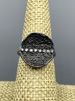 Size 7 Sm Lava Stripe Ring s/s Diamonds Branch Jewelry - Venice CA