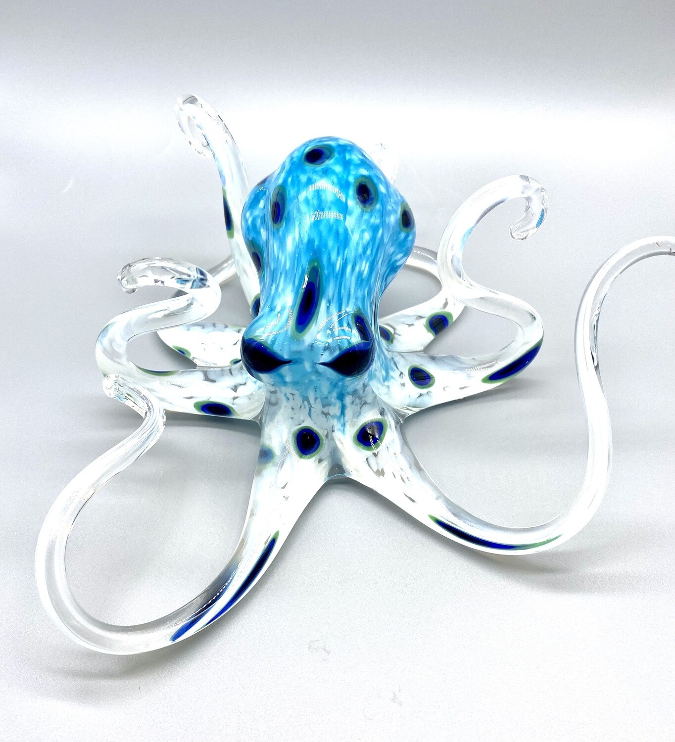 Small, Handblown Blue Taco Octopus, Michael Hopko Weaverville, CA