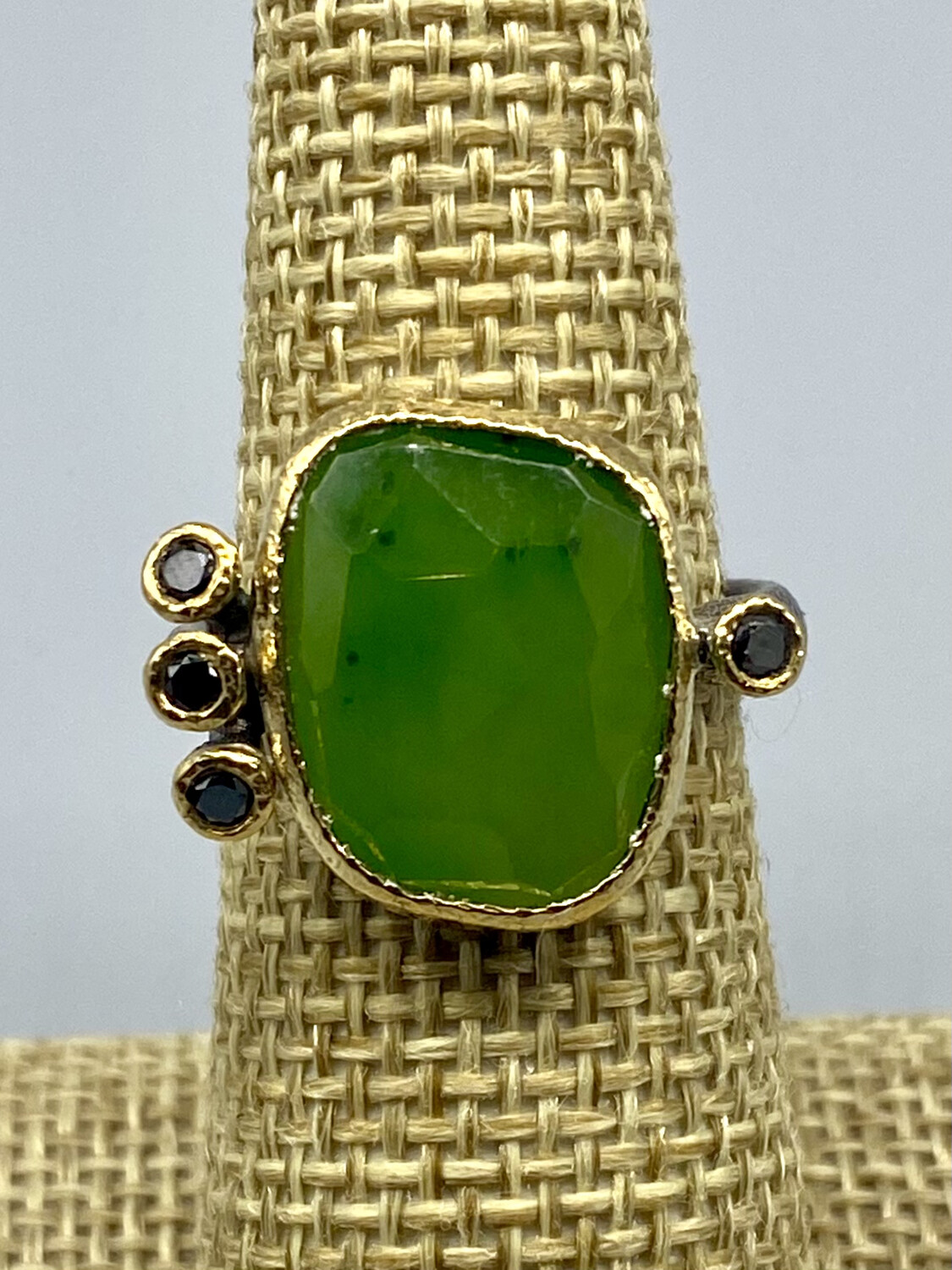 Jade w/Black Diamonds Ring