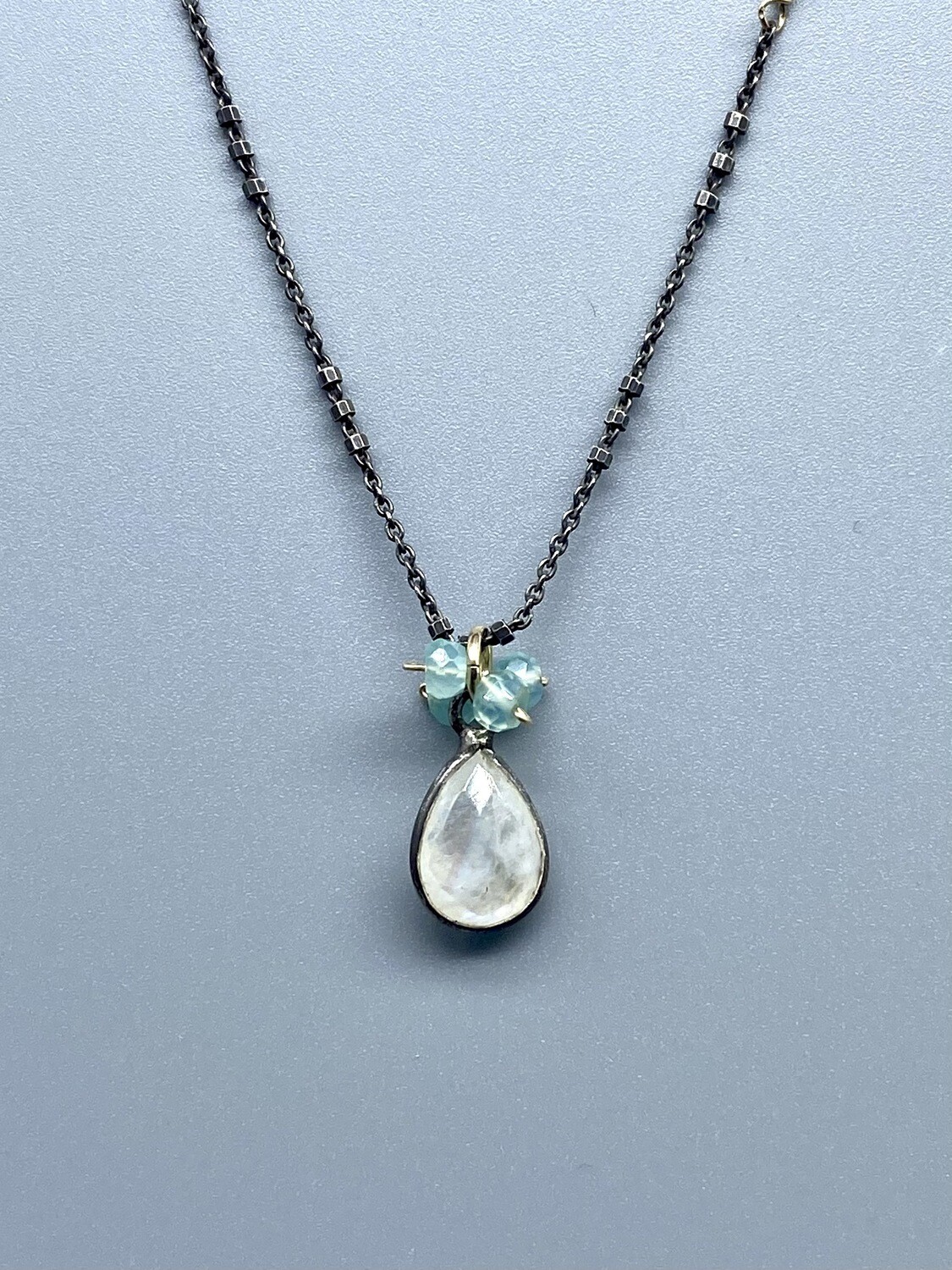 sn235 Moonstone Pear Necklace, Sterling Silver, Vermeil, Calliope - Seattle WA