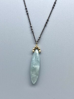 sn254 Aquamarine Necklace, Sterling Silver, Vermeil, Calliope - Seattle WA