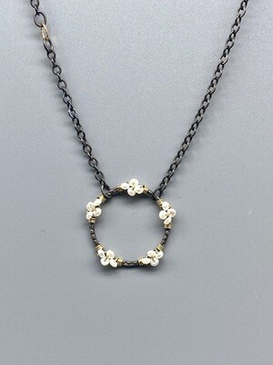 n411 Pearl Necklace, Sterling Silver & 14k Vermeil, Calliope - Seattle WA