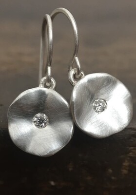 Sterling Silver Diamond Earring