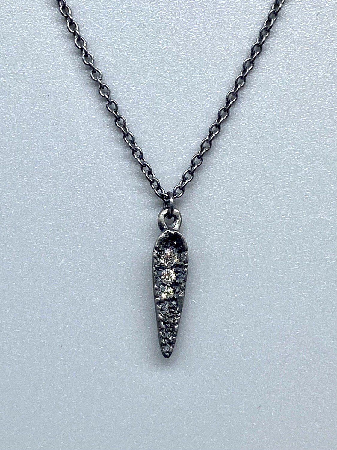 18" Mini Lava Spear, Oxidized Sterling Silver Necklace  - Branch Jewelry - Venice CA