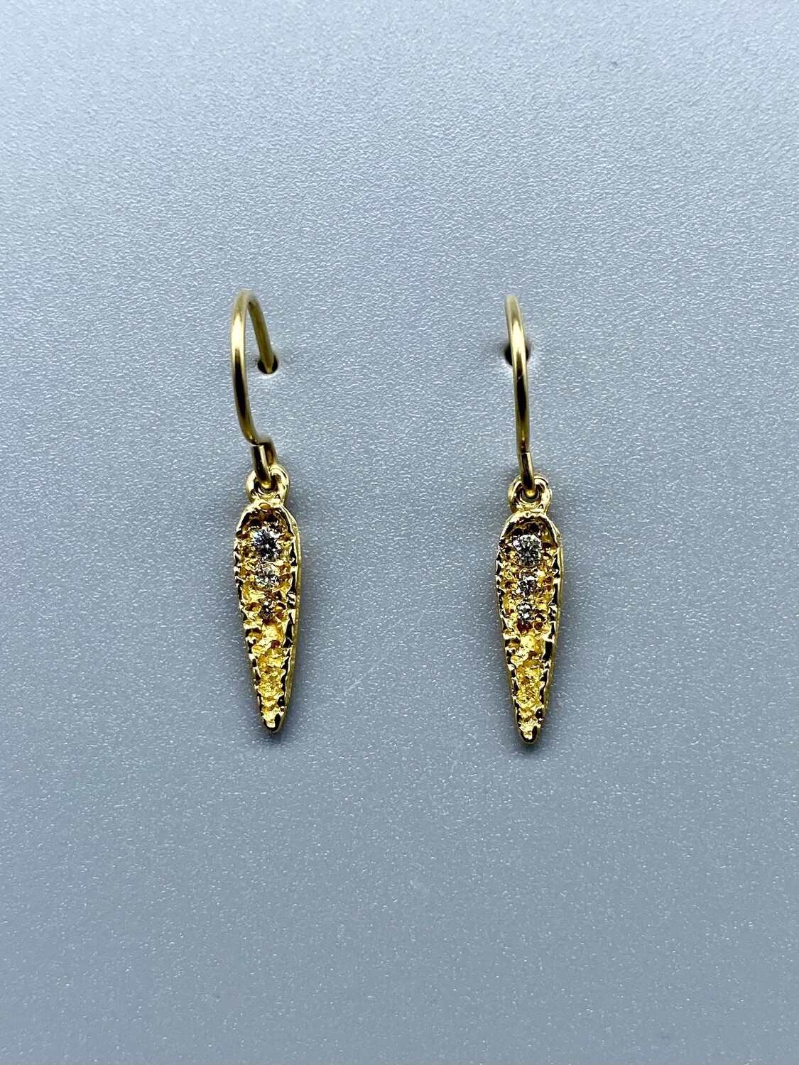 C 14K Mini Moss Spear Wire Earrings - Branch Jewelry - Venice CA