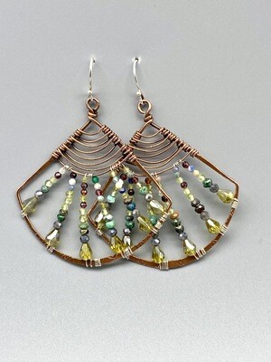 E78740 Handmade Gemstone Earrings - Sterling/Copper, Art by Any Means, Rockport MA