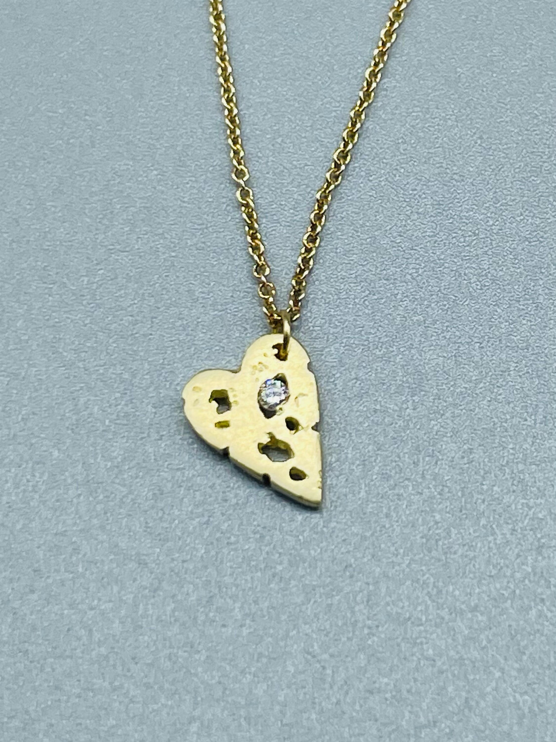 14k Heart w/Diamond Necklace