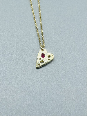 14k Gold w/Ruby Heart Necklace