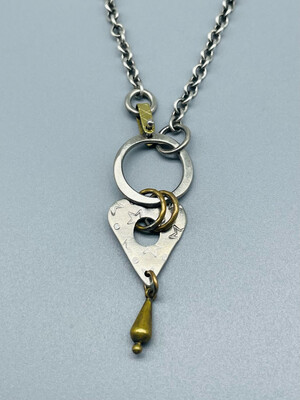 Saddle Circle Heart Necklace