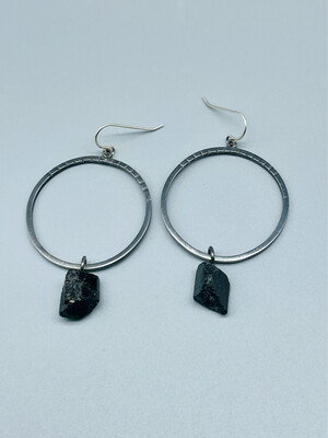 Black Tourmaline Hoops