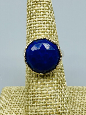 6.5 Lapis Ring, 14k Bezel and Sterling Silver Band - by  Danielle Welmond - CA