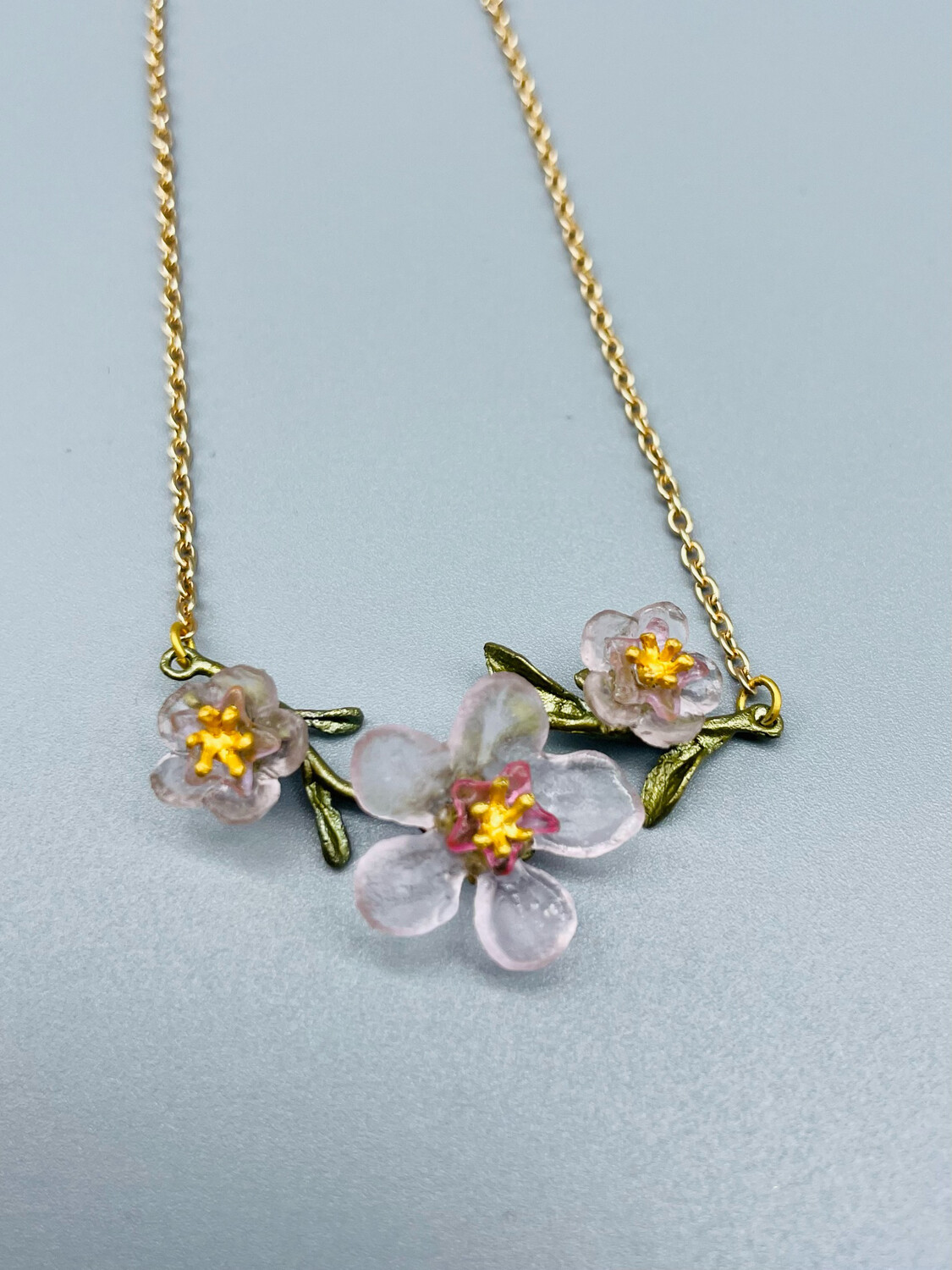 Peach Blossom Bar Pendant Necklace