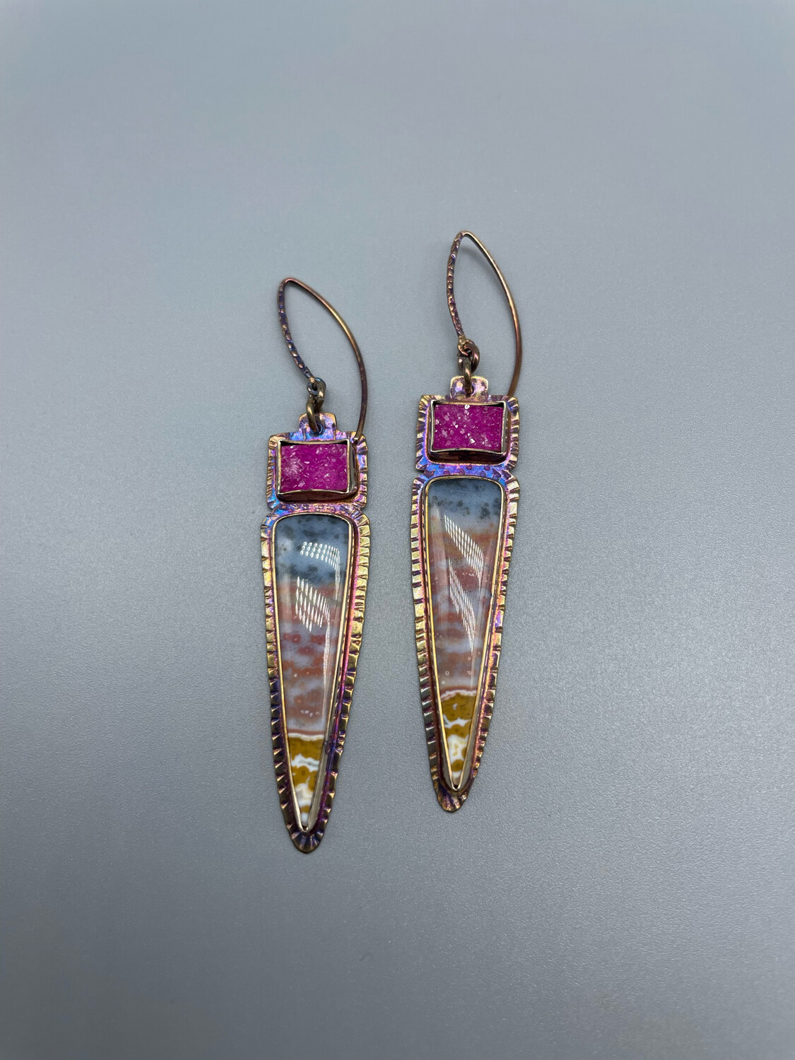 Orbicular Jasper & Cobalto Calcite Earrings - SS - Julie Shaw, Cocoa FL
