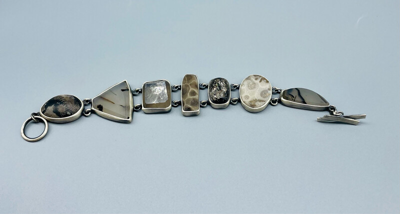 #25 Organic Bezel Set Bracelet, Sterling Silver - Terri Logan - Richmond IN