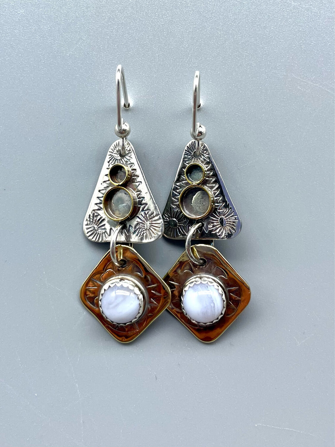 Blue Lace Agate Earrings, SS - Angela Duffin, Haverton PA
