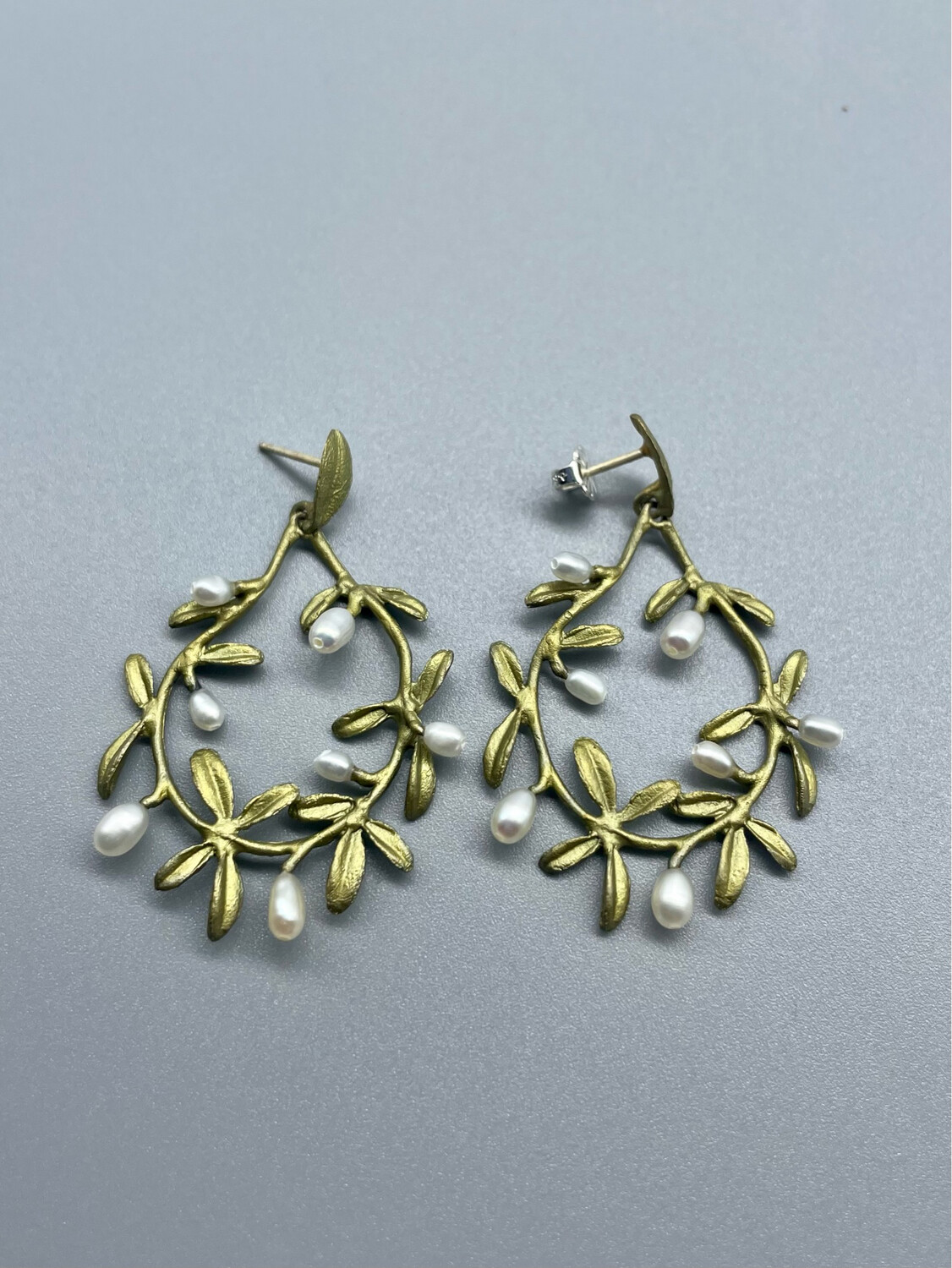 3658BZWP Garden Vine Post Circle Earrings - Michael Michaud - Bellmore NY