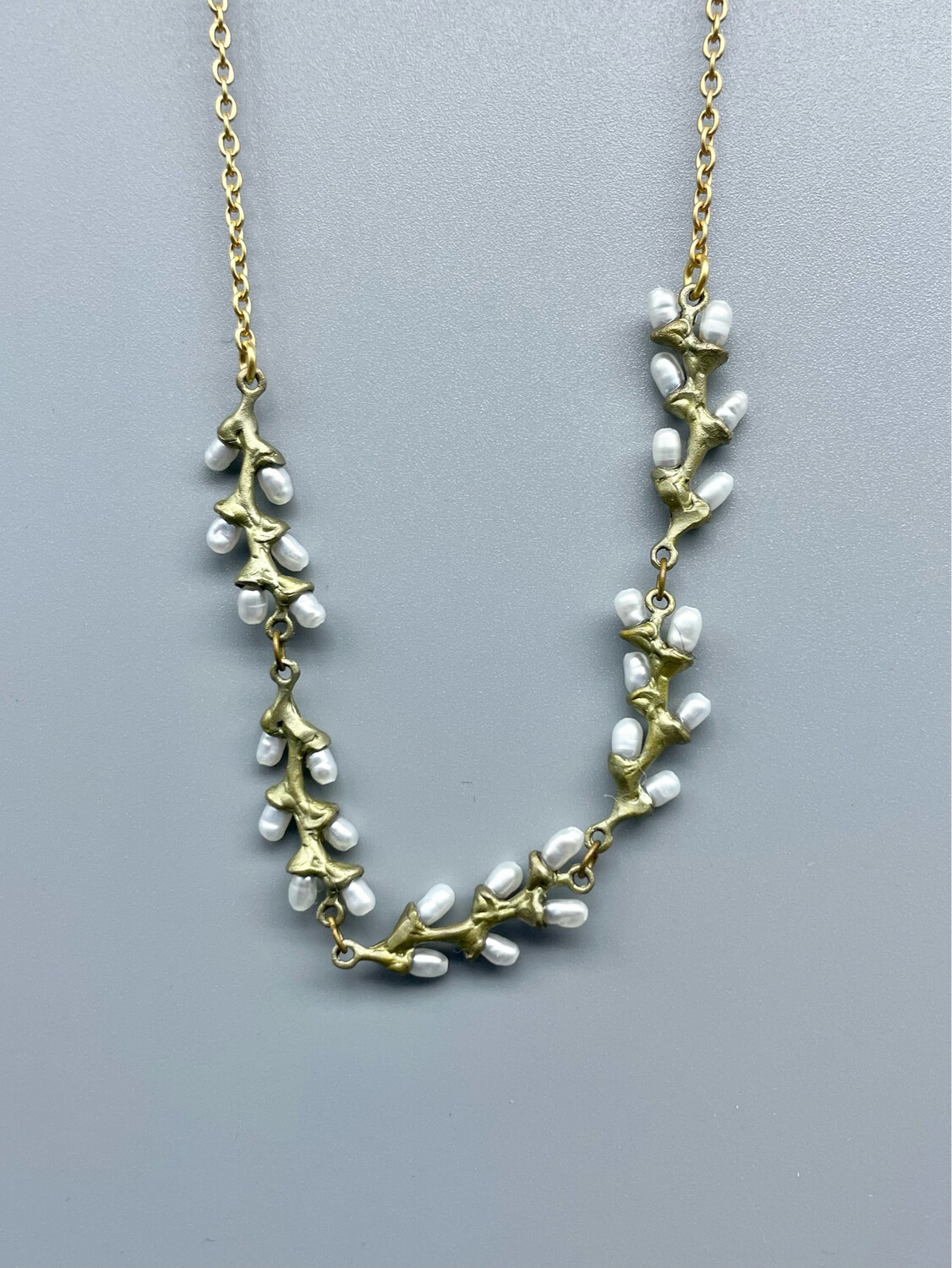 9060BZWP Rice Pearl 17" Adj Necklace - Michael Michaud - Bellmore NY