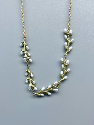 9060BZWP Rice Pearl 17" Adj Necklace - Michael Michaud - Bellmore NY