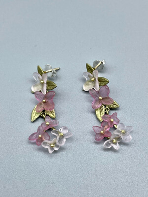 Pink Hydrangea Statement Earrings