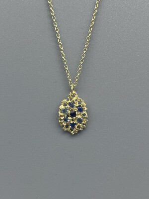 17" 14k Lemon Drop Blue Mix Necklace - Branch Jewelry, Venice CA