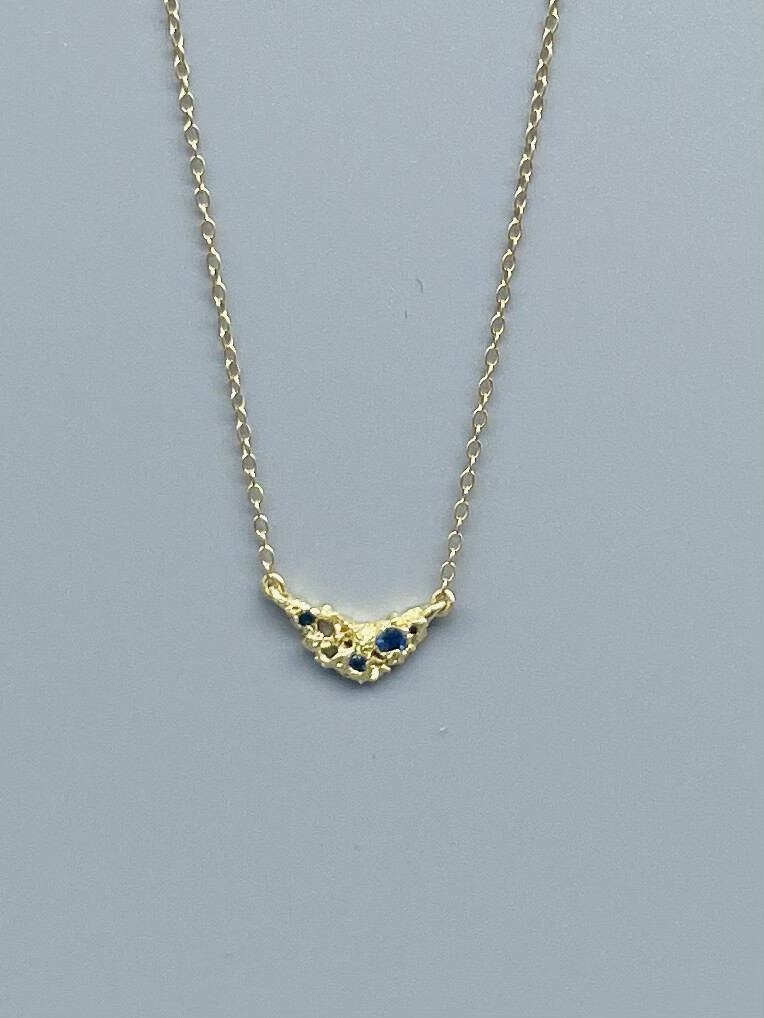 16" Lune Blue Sapphire Necklace  - Branch Jewelry - Venice CA