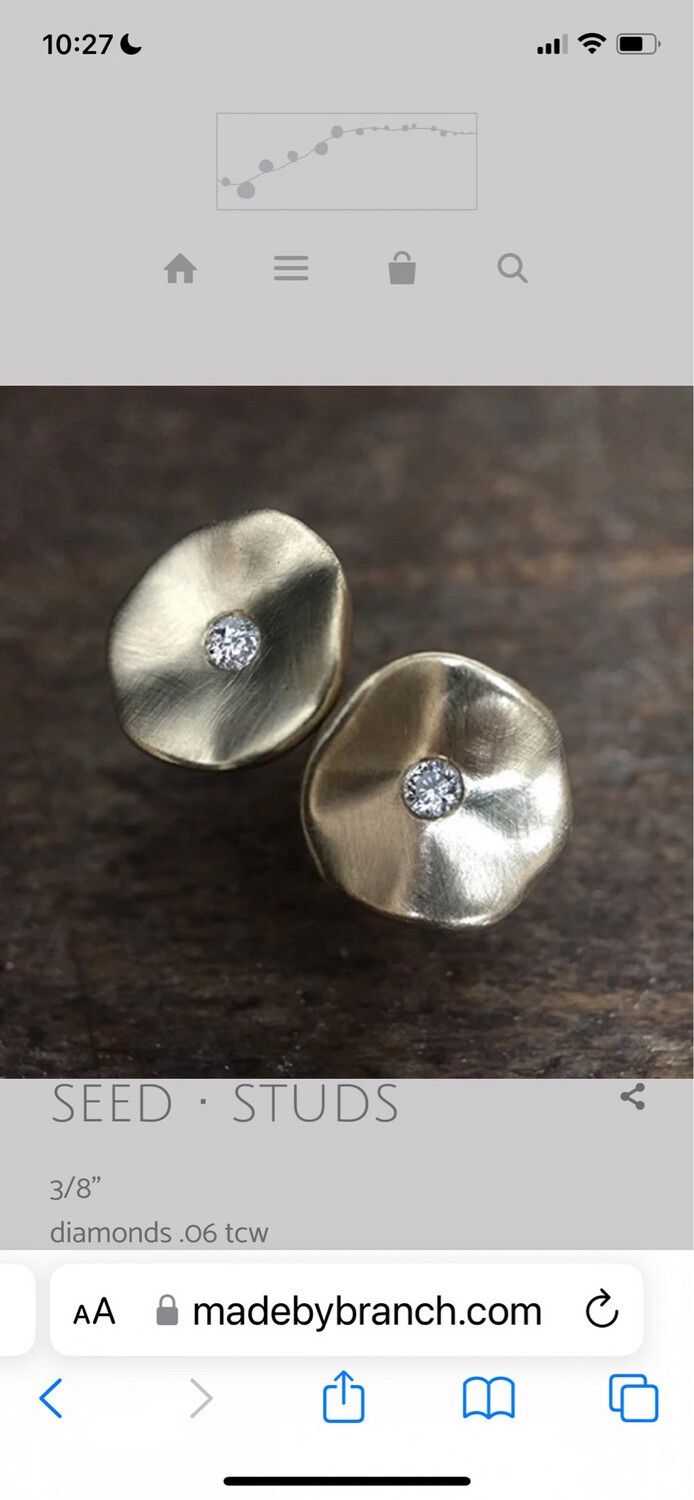 Sterling Silver Seed Diamond Posts - Branch Jewelry - Venice CA