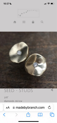 Sterling Silver Seed Diamond Posts - Branch Jewelry - Venice CA