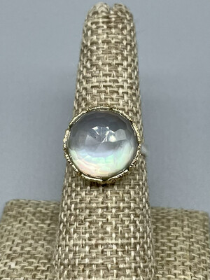 Sz 7 MOP Dublet Ring, 14k and SS - Danielle Welmond, Playa del Rey, CA