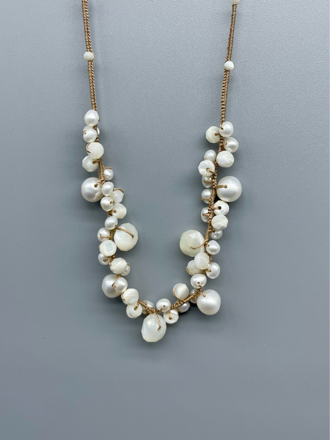 18" Pearl on Silk Cord Necklace - Danielle Welmond, Playa del Rey, CA