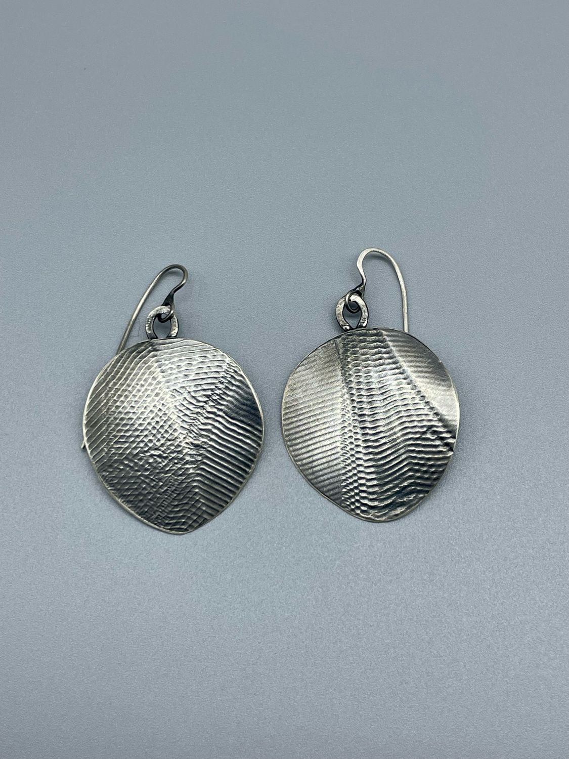 SS Leaf Embellished Earrings,  Brushed Sterling Silver, Terri Logan, Richmond IN