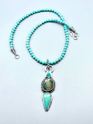 Turquoise & Brazilian Stalagtite Necklace