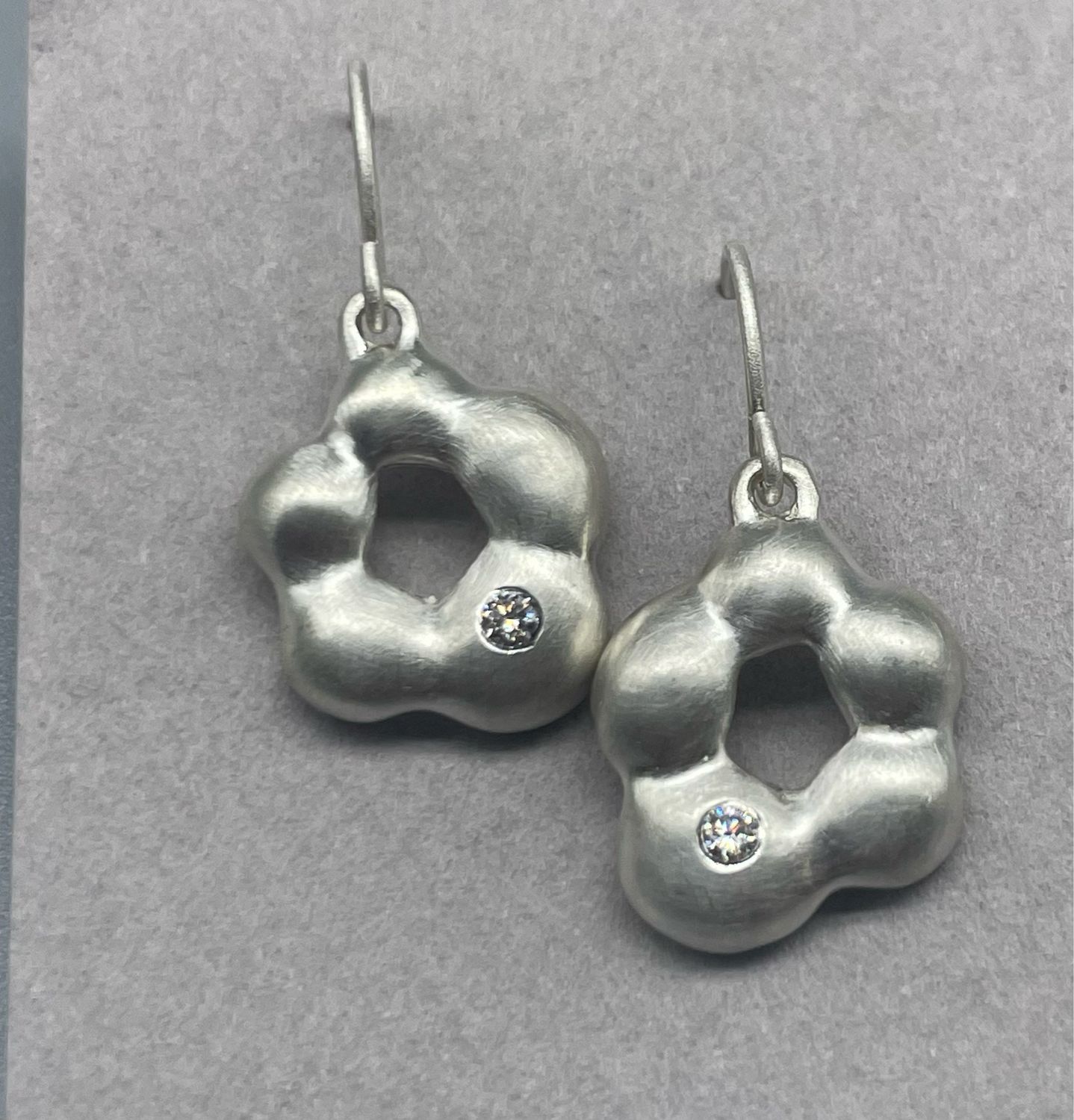 Diamond Cinquefoil Earrings, SS - Branch Jewelry - CA