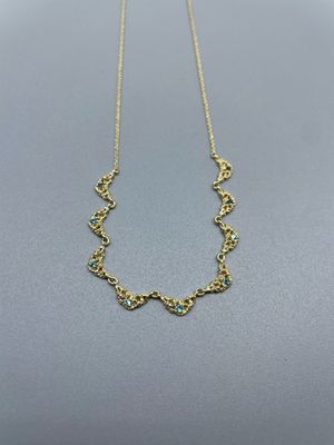 18.5" Blue Topaz Necklace, 14k, Branch Jewelry, California