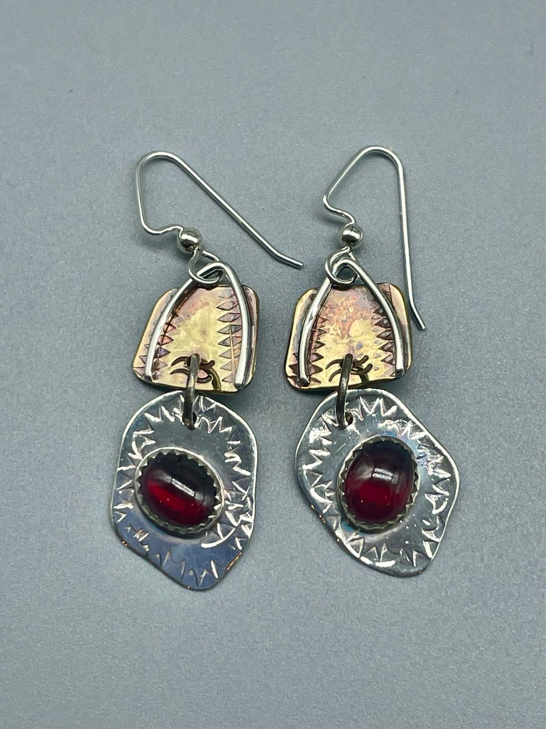Garnet Earrings, SS - Angela Duffin, Haverton PA