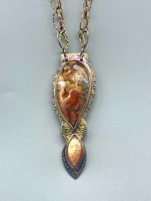 22" Marcasite in Quartz and Sunstone Necklace