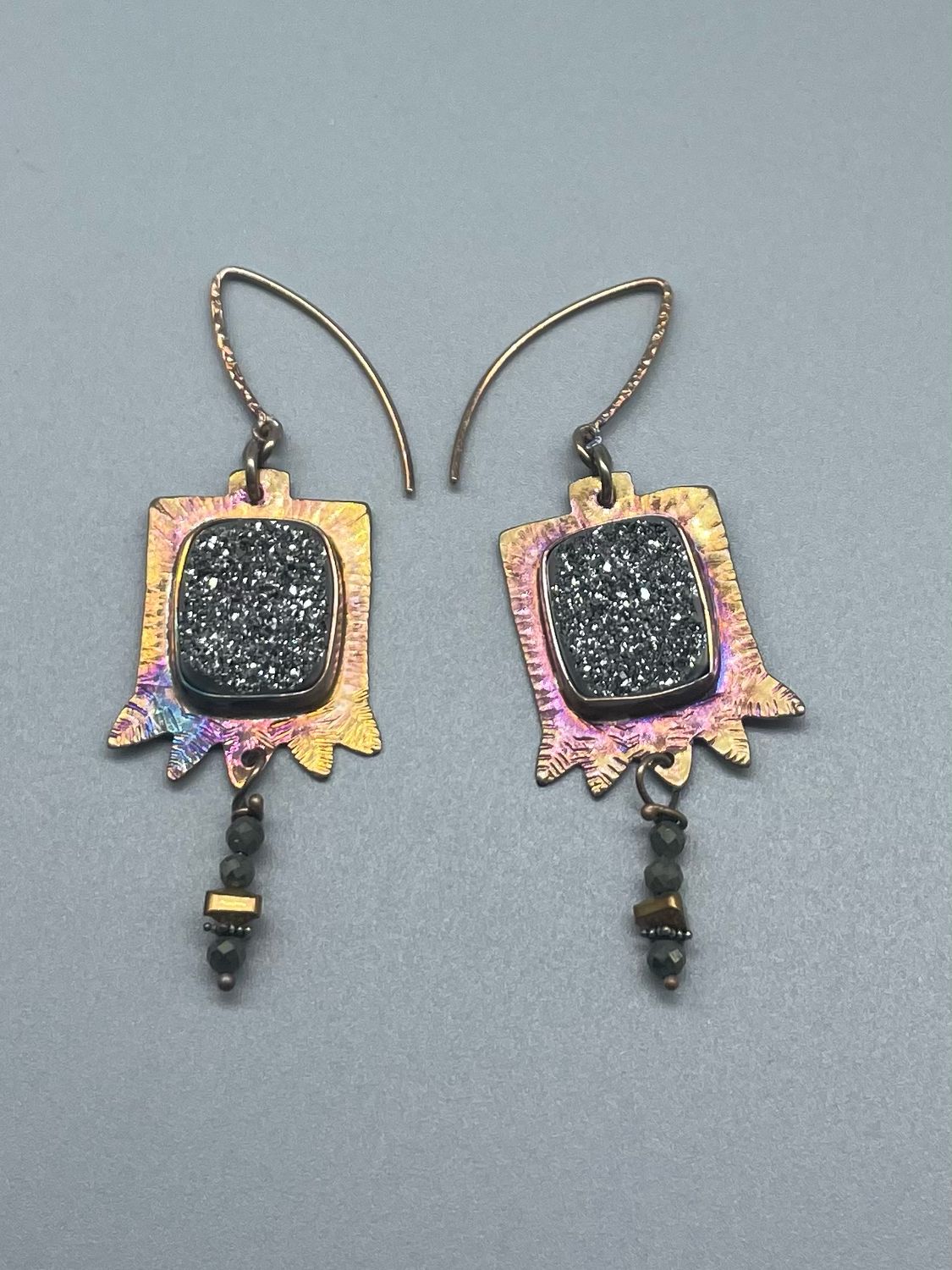 Silver Mist Druzy Earrings